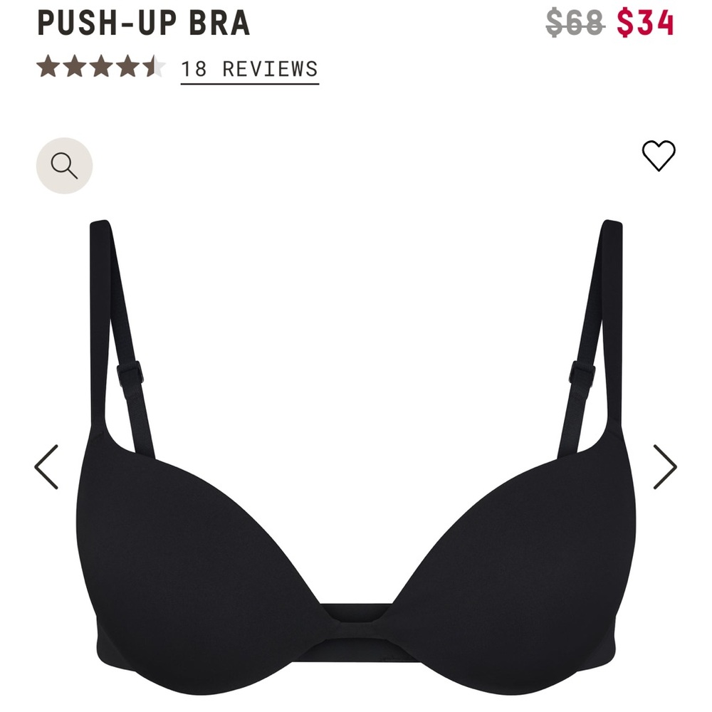 SKIMS CUSTOMFIT PUSH-UP BRA | ONYX - ONYX / 36 / D